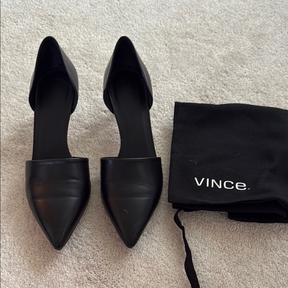 Vince Black Leather Heels